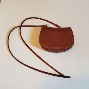 Mini brown leather crossbody purse